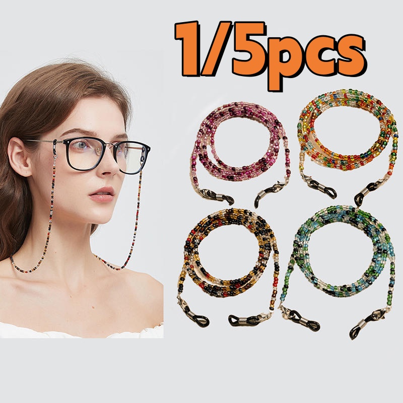 Mask Chain Holder - Kryształowy łańcuszek do okularów dla kobiet,