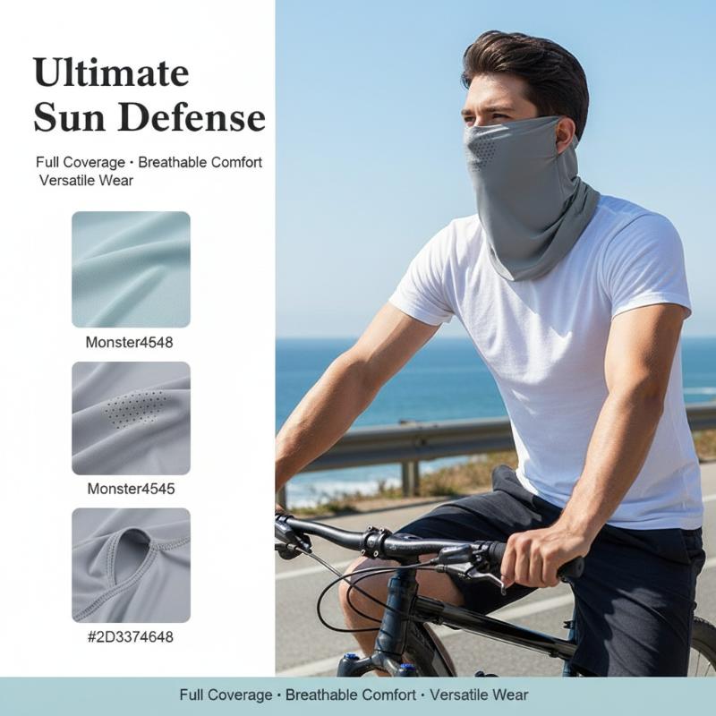 Neck Gaiter Face Cover - Ochrona twarzy z jedwabiu lodowego, oddychająca,
