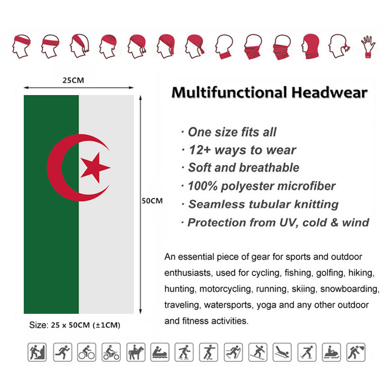 Algeria Flaga Bandana z nadruk – Neck Gaiter Face Cover recenzja i cena